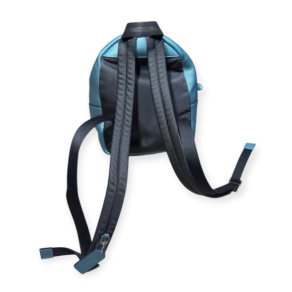 Coach F29795 Leather Mini Backpack Aqua Blue Silver Hardware School Travel Bag